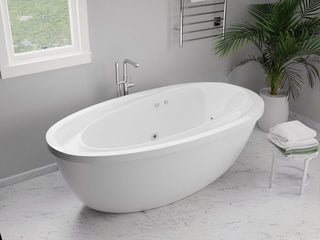 Leni 5.9 ft. Jetted Whirlpool Tub With Reversible Drain, White