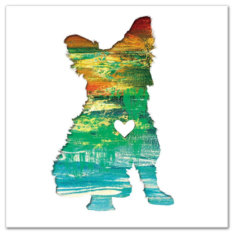 Designs Direct Creative Group Paint Silhouette Yorkie 16x16 Canvas Wall Art