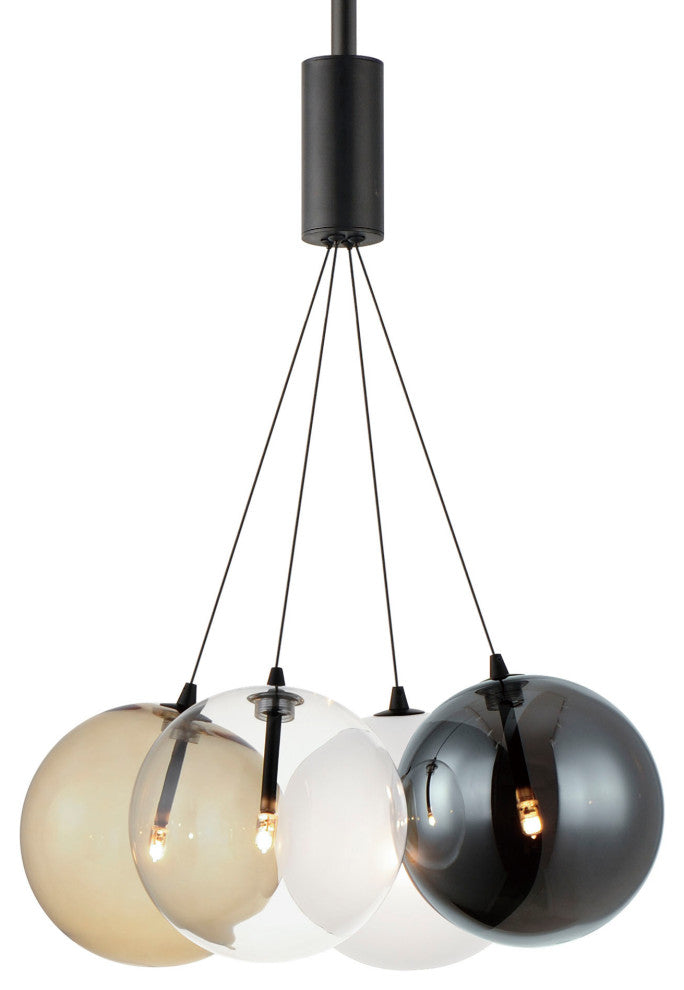 ET2 E25084-148 Burst 4 Light 17"W LED Pendant - Black