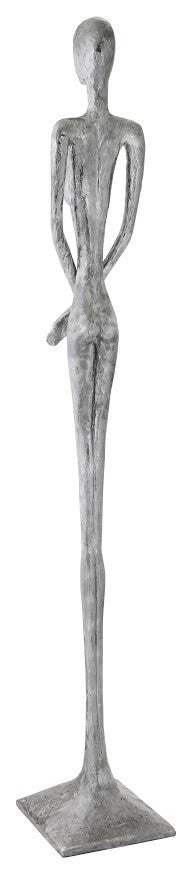 Skinny Female Sculpture, Liquid Silver
