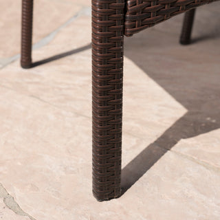 GDF Studio 7-Piece Bartley Outdoor Wicker Hexagon Dining Set, Multi-Brown/Creme