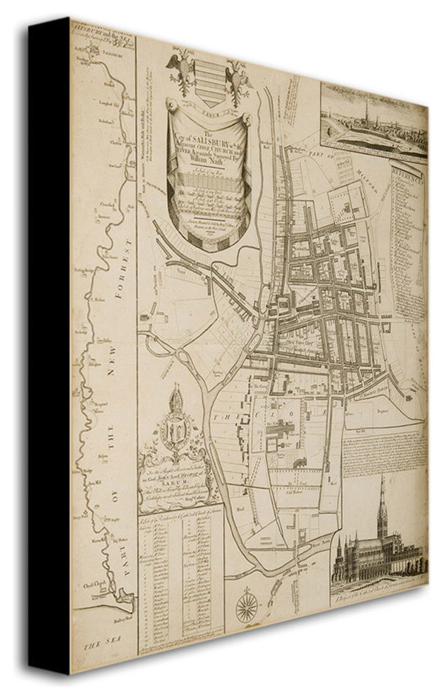 'Map of Salisbury, 1751' Canvas Art by William Nash