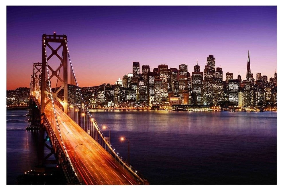 Famous San Francisco Oakland Bay Bridge Canvas, 15.75"x23.5"