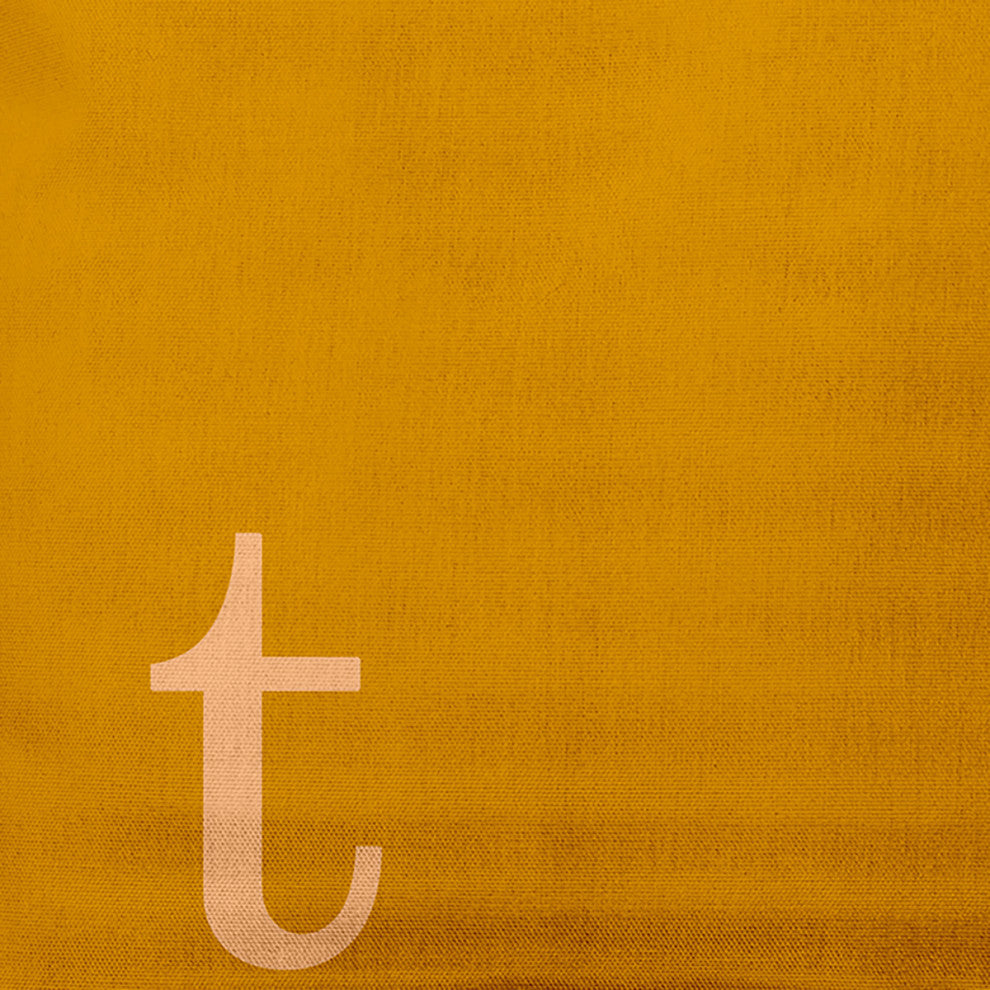 26"x26" Modern Monogram Decorative Throw Pillow, Autumn Gold