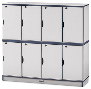 Rainbow Accents Stacking Lockable Lockers -  Double Stack - Blue