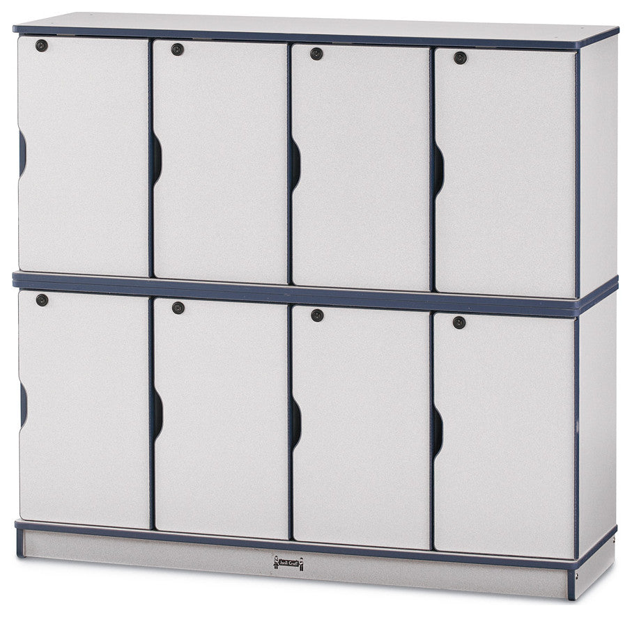 Rainbow Accents Stacking Lockable Lockers -  Double Stack - Blue
