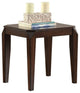 Faceted Corner Walnut Square End Table