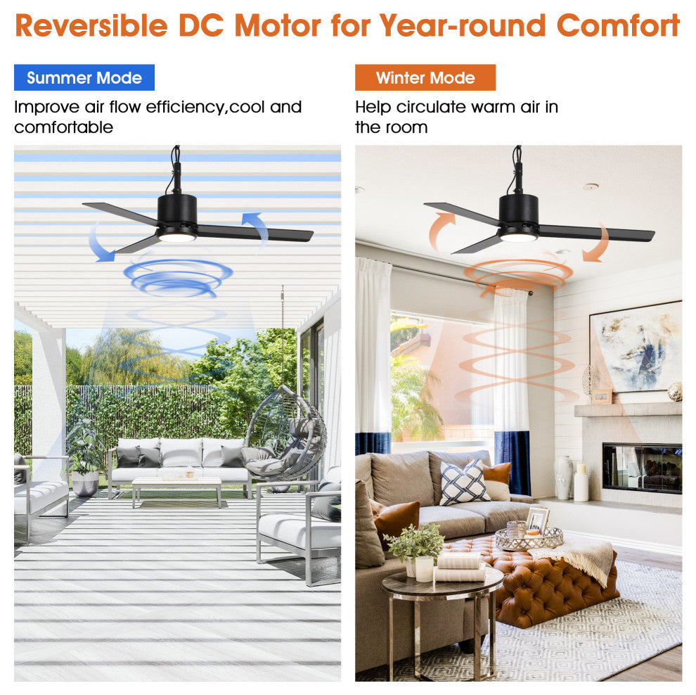 42-inch Traditional Outdoor 3-Blade Ceiling Fan with Light