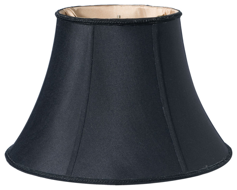 12" Black With Bronze Lining Slanted Oval Paperback Shantung Lampshade