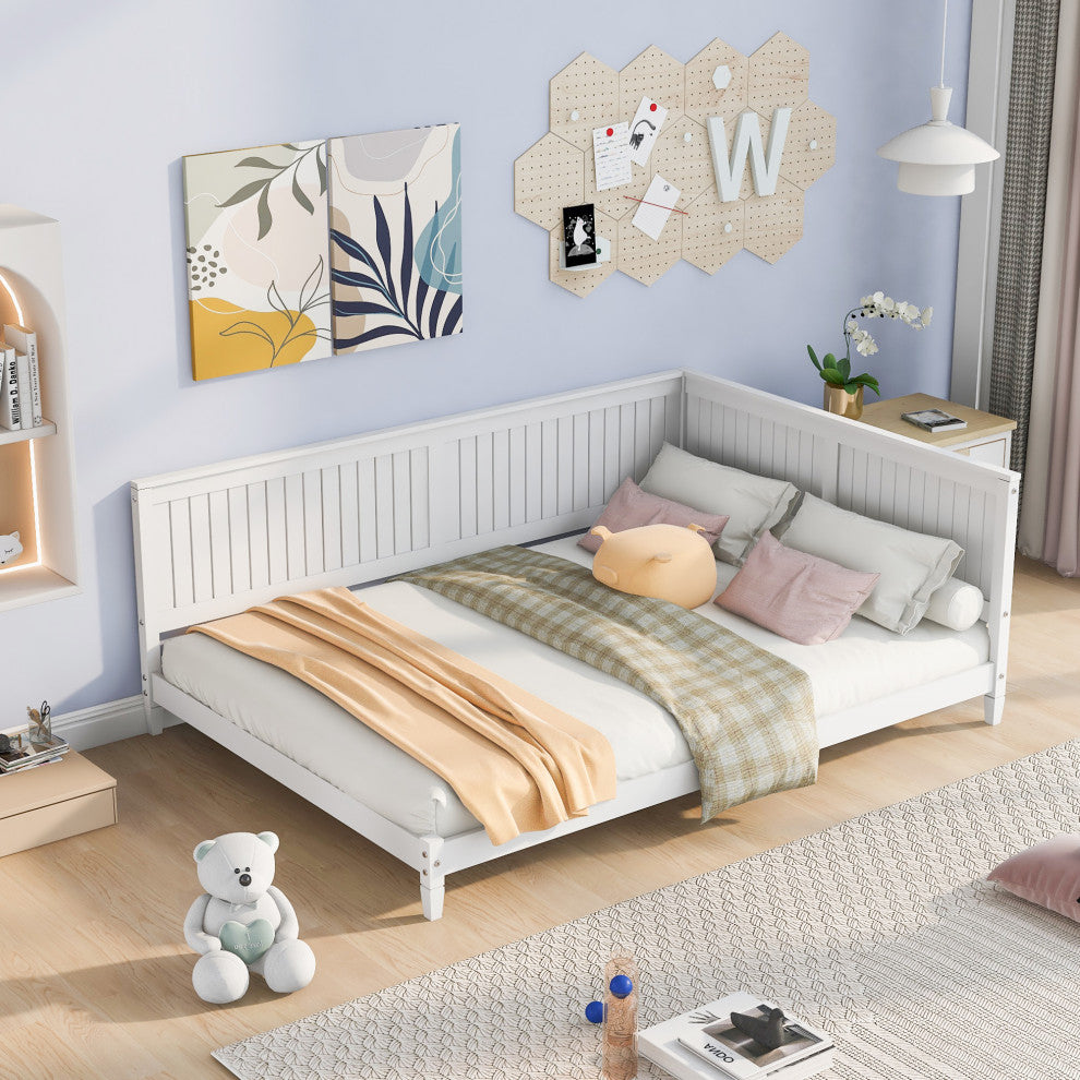 Gewnee Full Size Wood Daybed/Sofa Bed, White