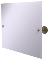 Frameless Landscape Beveled Edge Tilt Mirror, Antique Brass