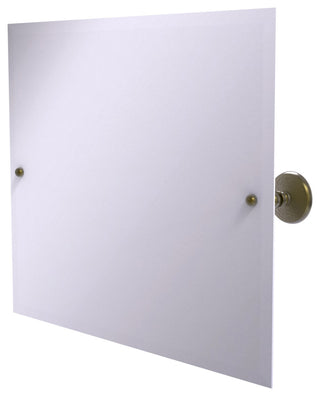 Frameless Landscape Beveled Edge Tilt Mirror, Antique Brass