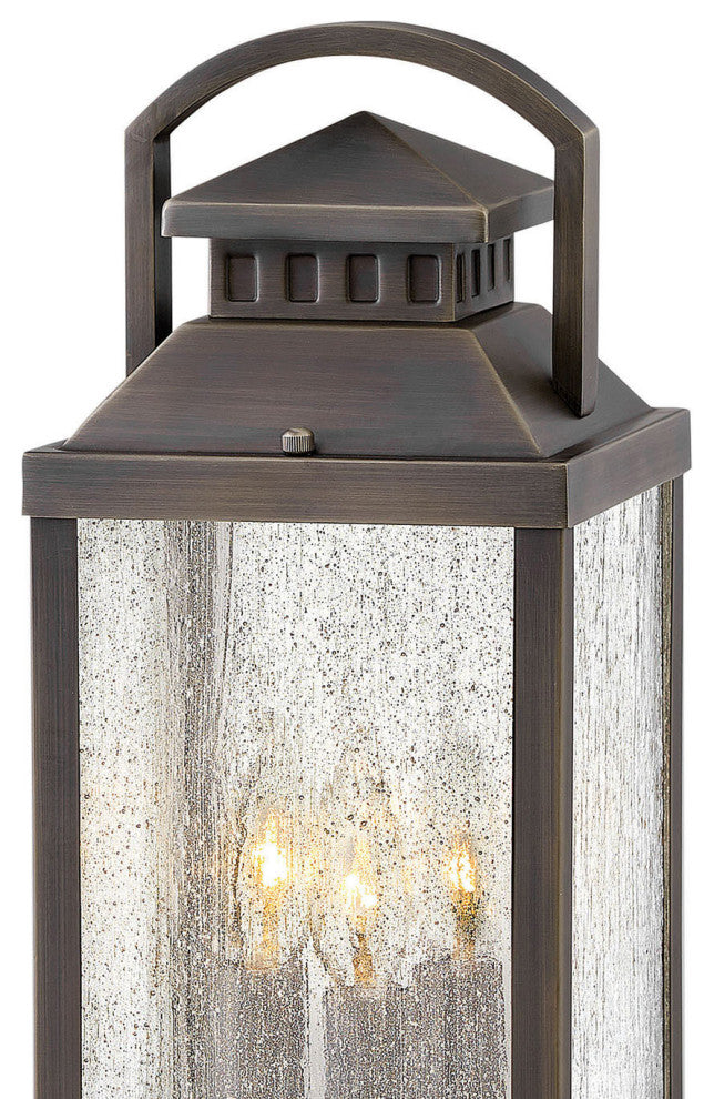 Hinkley Revere Medium Pier Mount Lantern, Blackened Brass