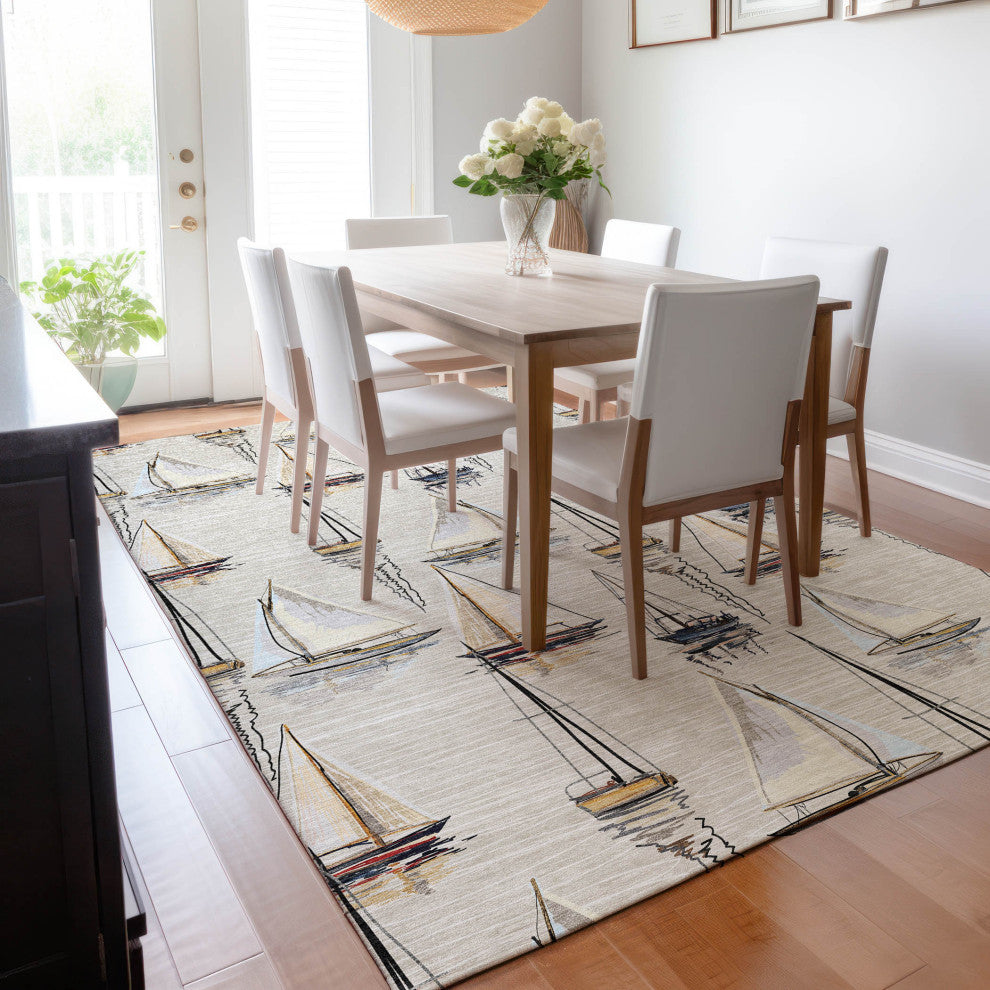 Addison Premium Washable Mayfield AMF153 Ivory 3' x 5' Rug