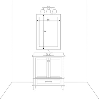 Porter Framed Wall Mirror, White, 26"x38"