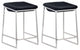 Set of Two Dark Gray and Stainless Indented Counter Stools