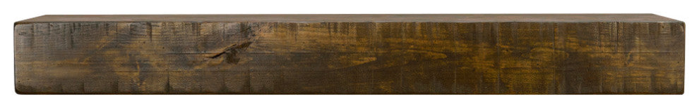 Rustic Fireplace Mantel, Dark Chocolate, 48" L X 5.5" H X 6.25" D