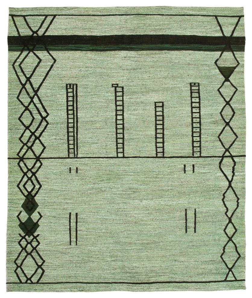 Rug N Carpet - Handwoven Turkish 8' 4'' x 10' 10'' Flatweave Wool Kilim Rug