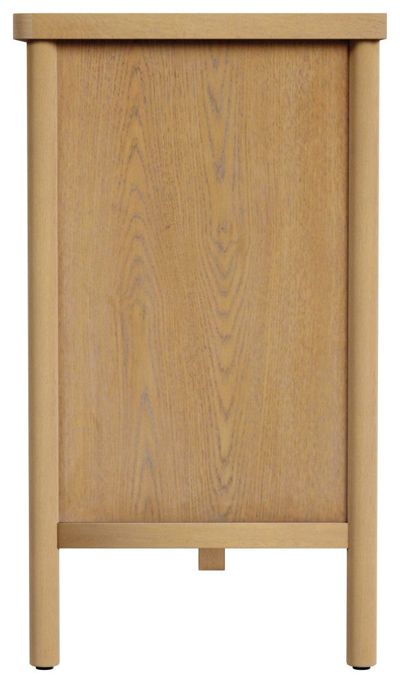 Lennon 6 Drawer Rounded Leg Dresser, Natural