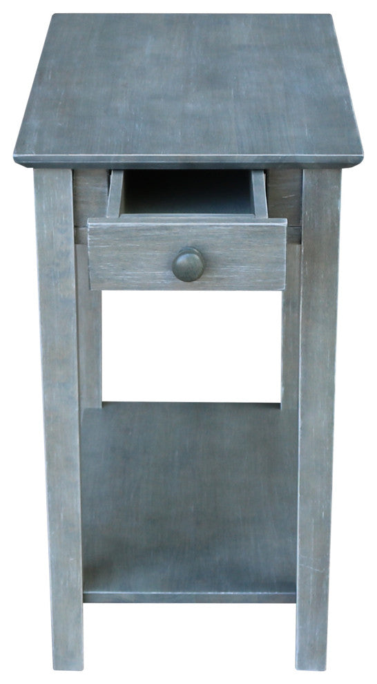 Narrow End Table, Heather Grey-Antique Washed