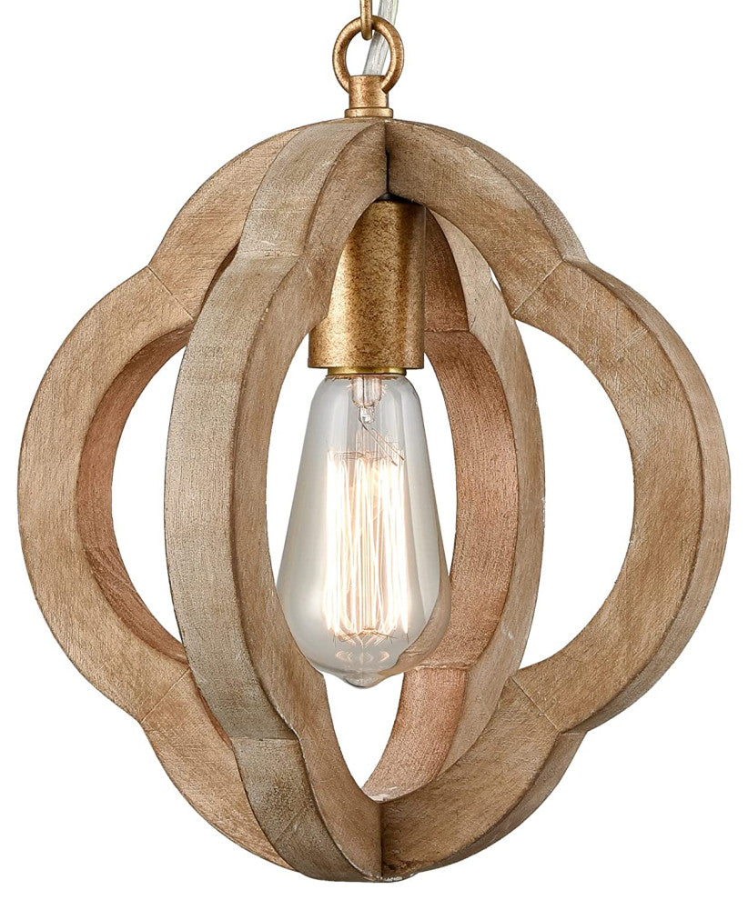 Industrial Wood Chandelier Farmhouse Rust Pendant Light Brown Wood Pendant Lamp