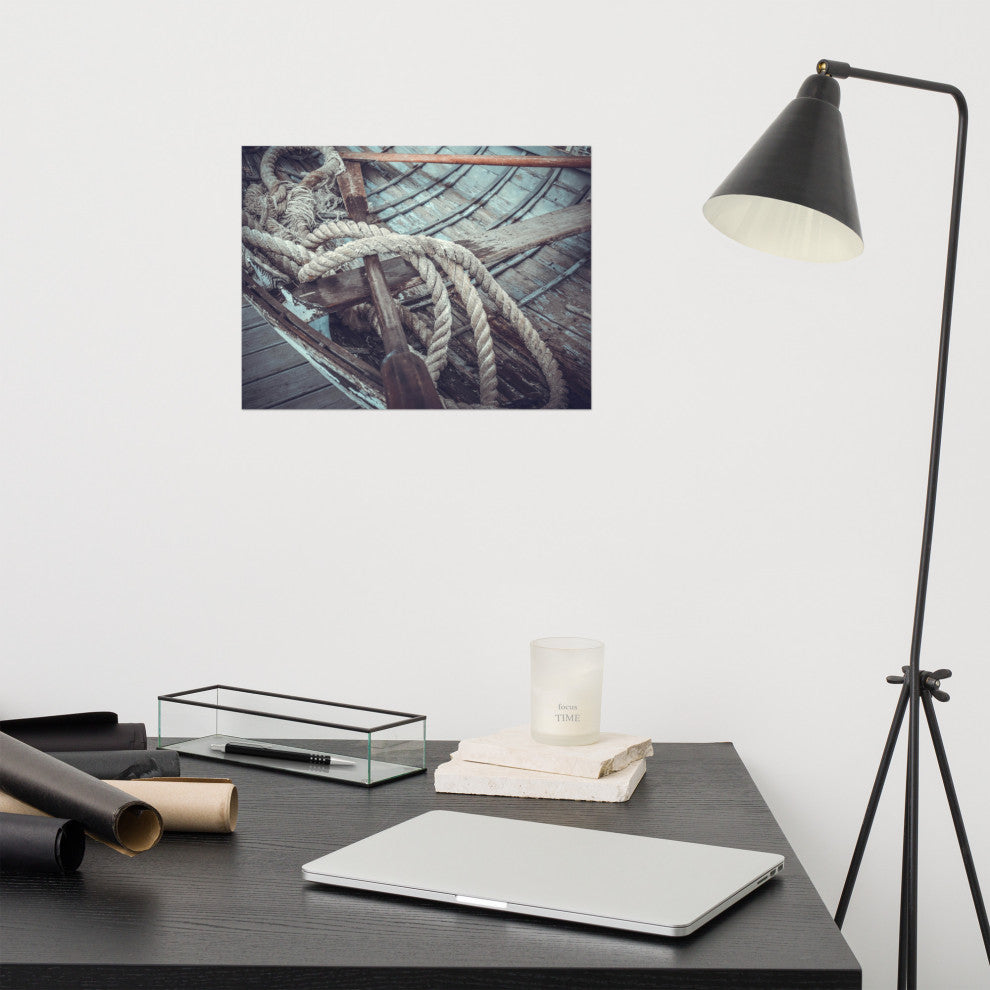 Vintage Boat Oars and Ropes Nautical Photo Loose Wall Art Prints, 12" X 16"
