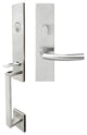 Oslo Lever, Mortise Entry Handleset, Right Hand, Satin Stainless Steel
