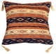 Pillow Decor - Kilim Stripes Blue and Orange 17 x 17 Throw Pillow