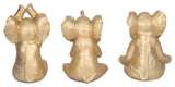 Resin, Set of 3, 8"H, Yoga Elephants