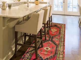 Fine Vintage Distressed Roshanak Red/Charcoal Runner, 3'2 x 7'7