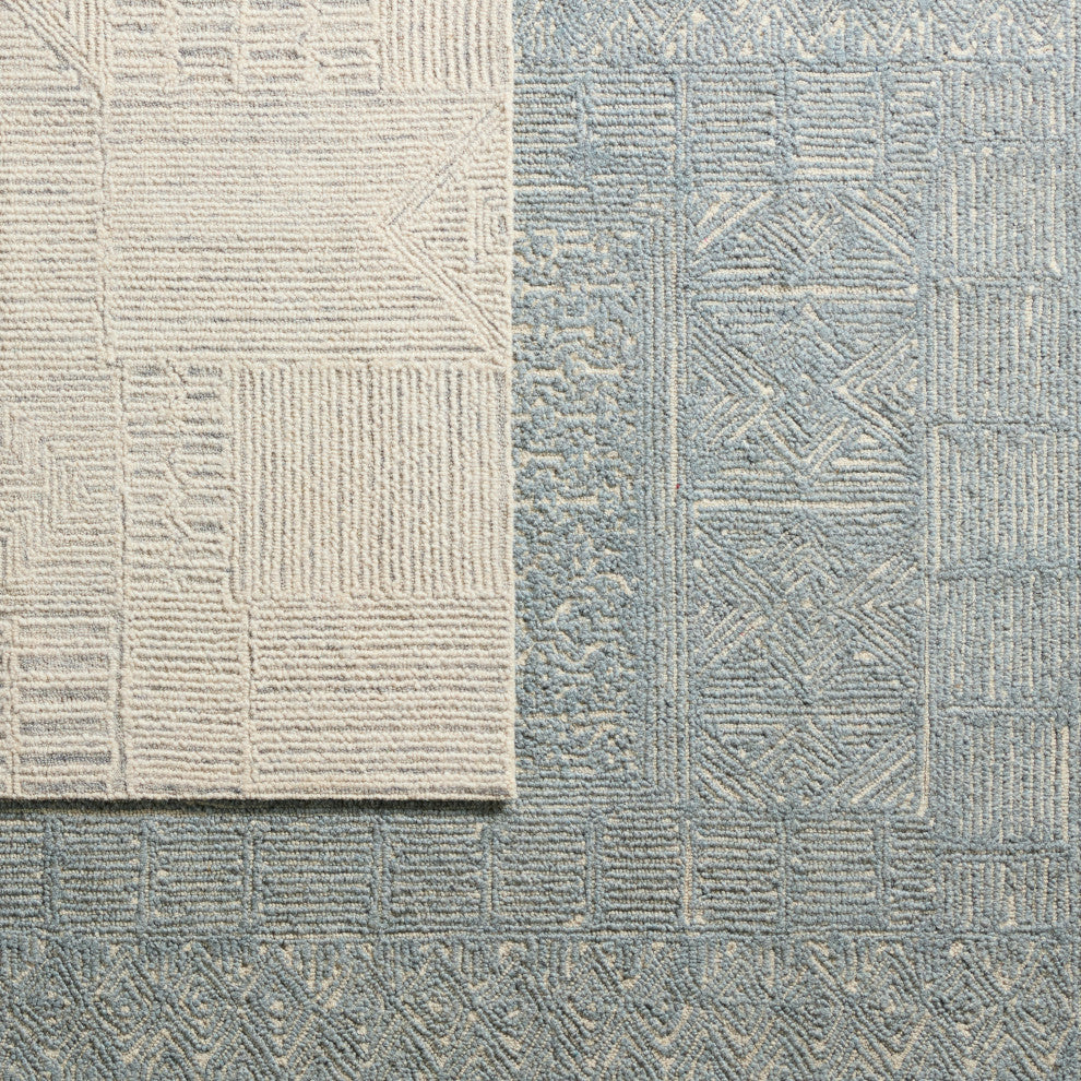 Jaipur Living Viatte Handmade Geometric Blue/ Cream Area Rug 8'X10'