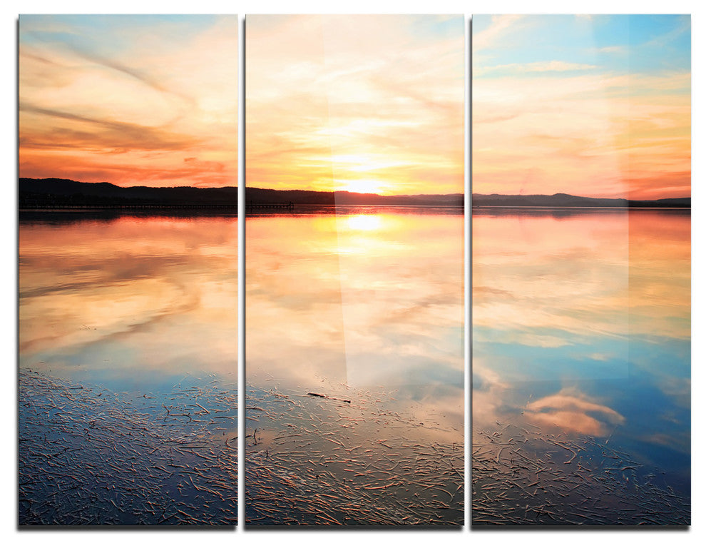 "Sensational Sunset in Australia" Photo Metal Wall Art, 3 Panels, 36"x28"