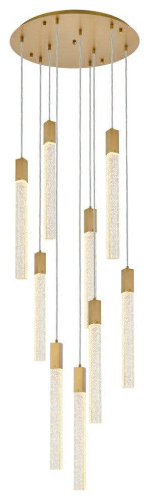 Elegant Lighting 2067D24 Weston 9 Light 24"W LED Crystal Multi - Chrome