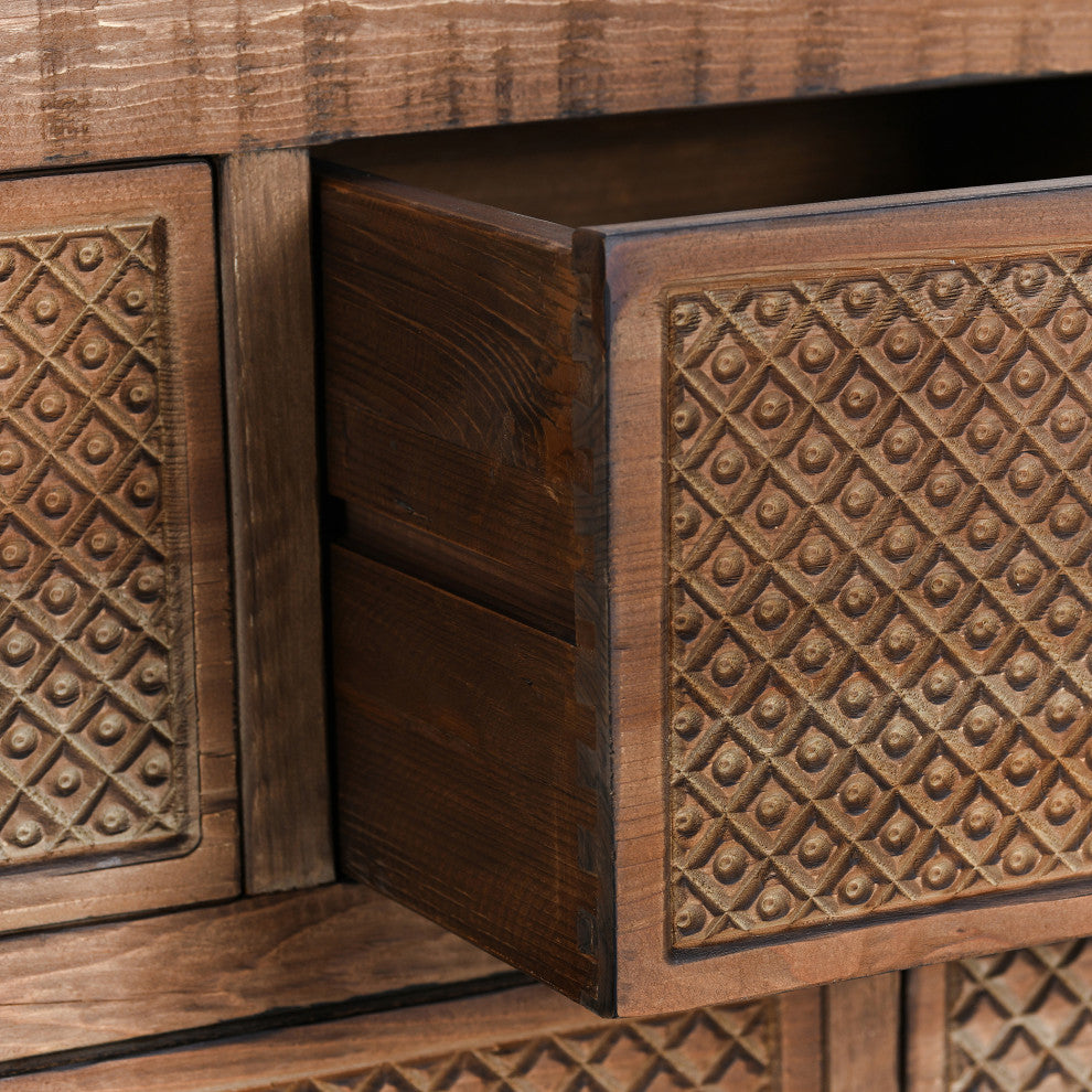 Lahey 11-Drawer Console Table by Kosas Home, Mission Brown