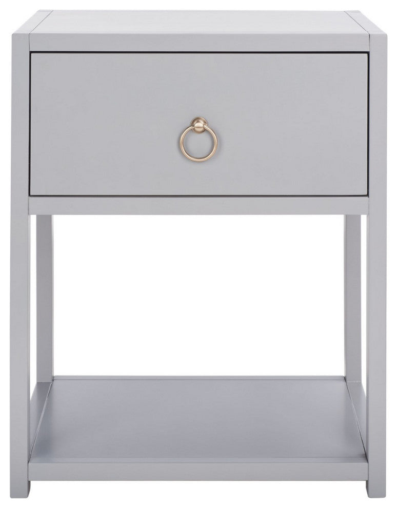 Safavieh Yudi 1 Drawer 1 Shelf Nightstand, Grey