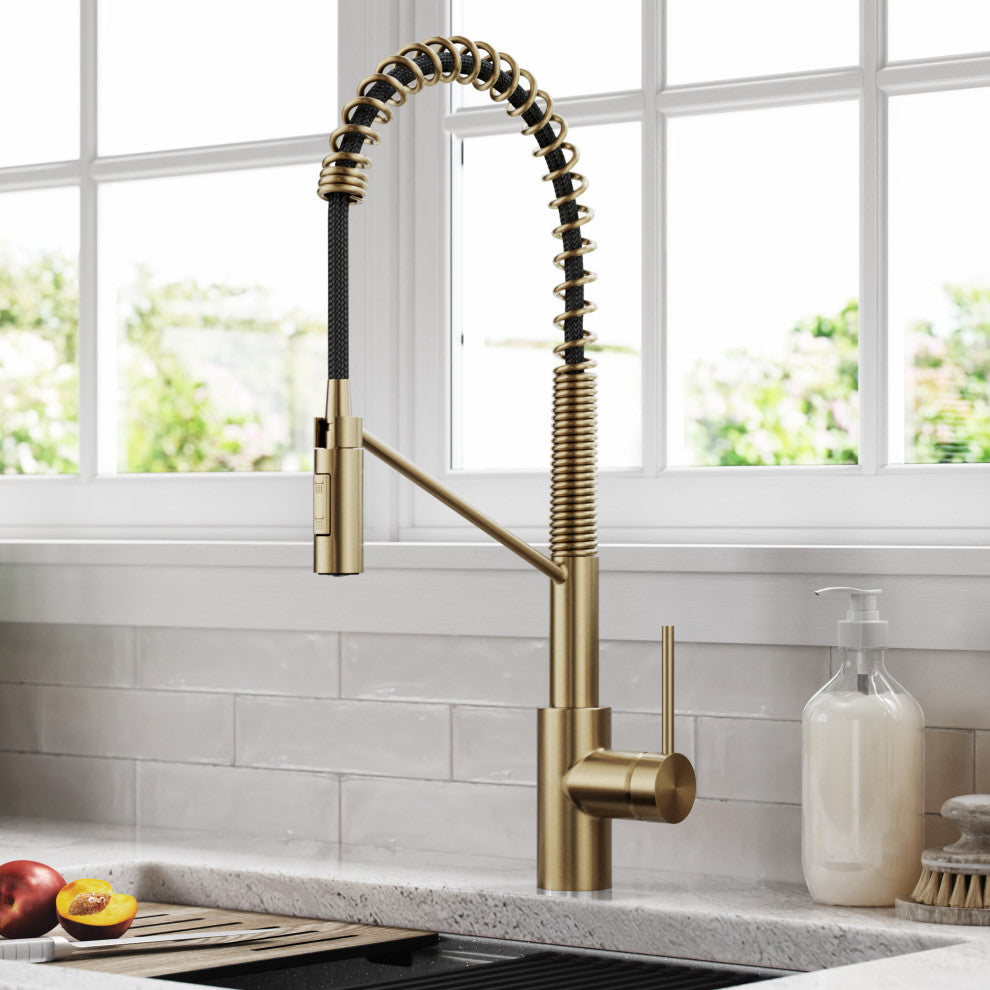 Oletto Commercial Pull-Down 1-Hole Kitchen Faucet, SFACB