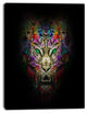 Fierce Tiger Head on Black, Animal Canvas Art Print, 12"x20"