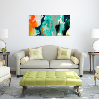 "Tidal Abstract 2" Abstract Wall Art on Tempered Glass Contemporary Artwork
