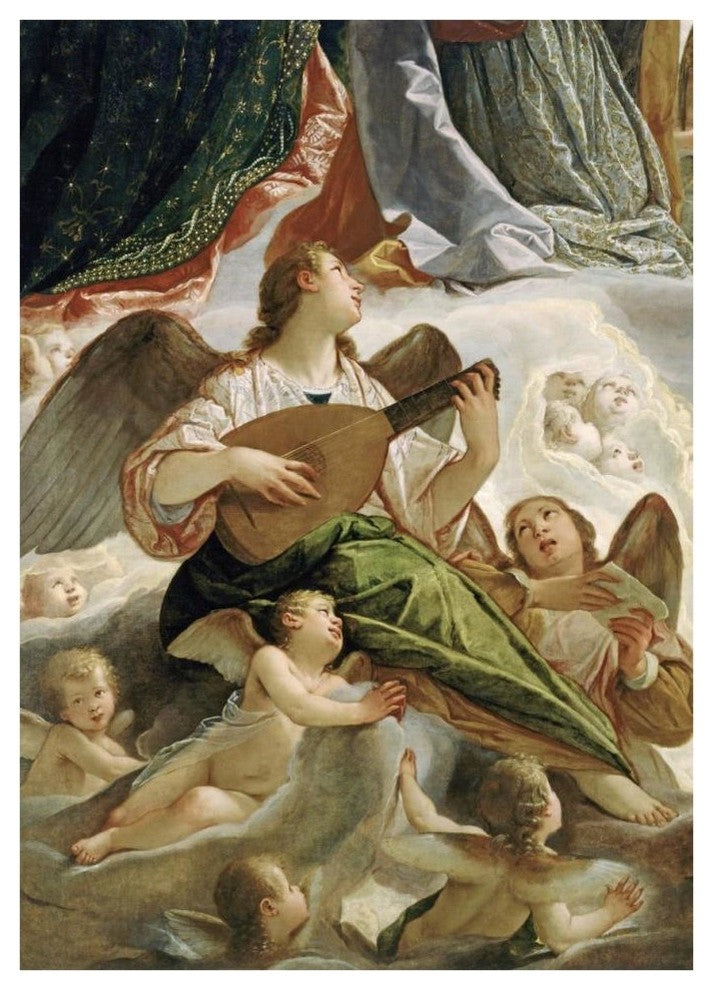 "Trinity With Saints Ursula and Margaret-Detail" Paper Art, 30"x42"