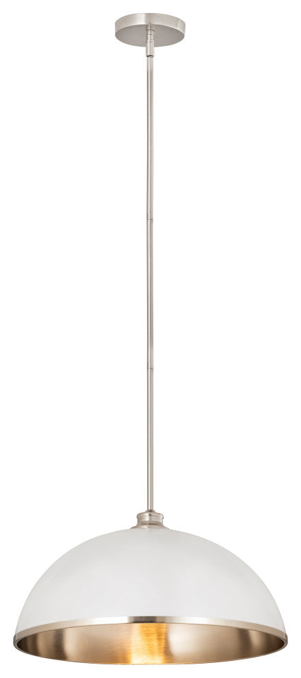 Zlite 1004P20-MW-BN 1-Light Pendant, Mate White