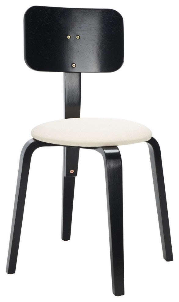 Safavieh Jo Upholstry Stackable Dining Chair, Black/Creme