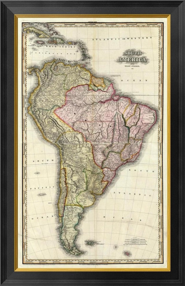 "Composite: South America, West Indies, 1823"  by Henry S. Tanner, 22x34"
