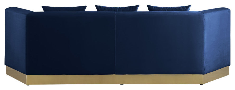 Marquis Velvet Upholstered Set, Navy, Sofa