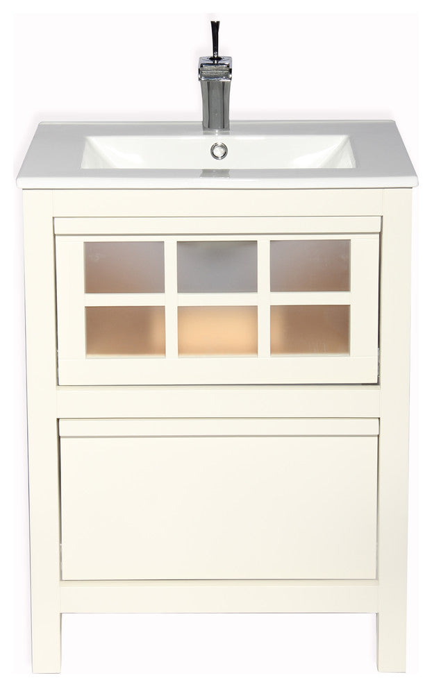 Terranova Bathroom Vanity, Ivory, 40"