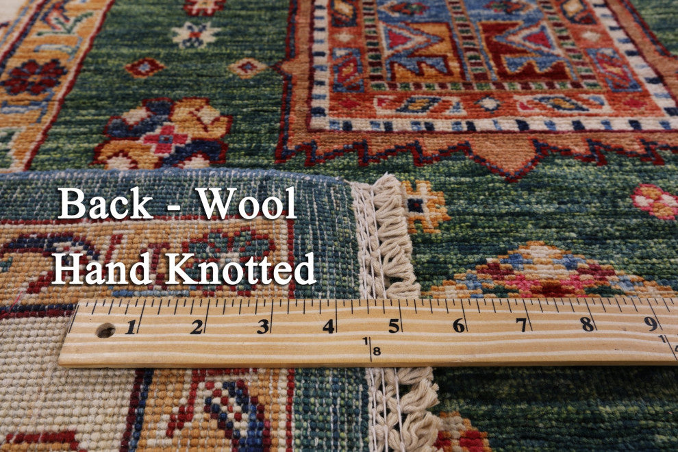 6' 8" X 9' 10" Super Kazak Hand Knotted Wool Rug Q7626