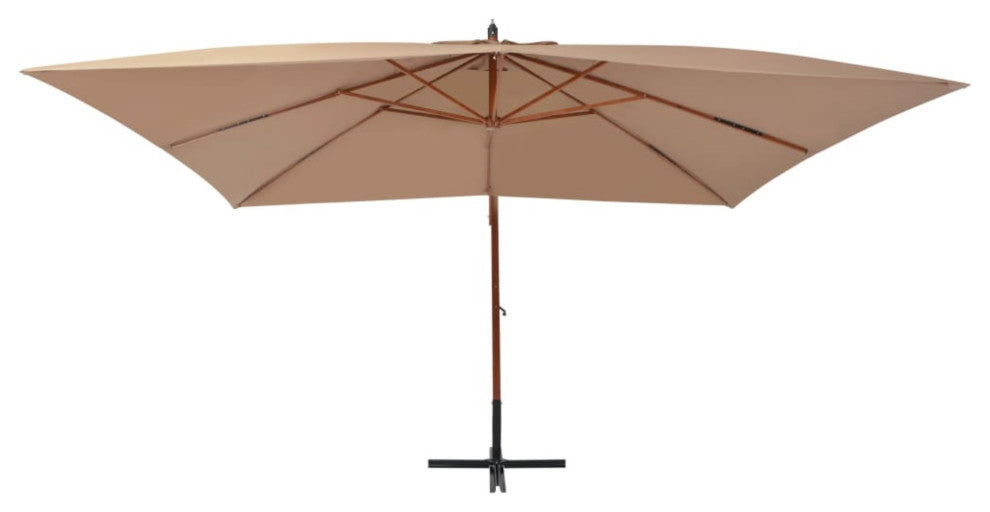 Vidaxl Cantilever Umbrella With Wooden Pole 157.5"x118.1" Taupe