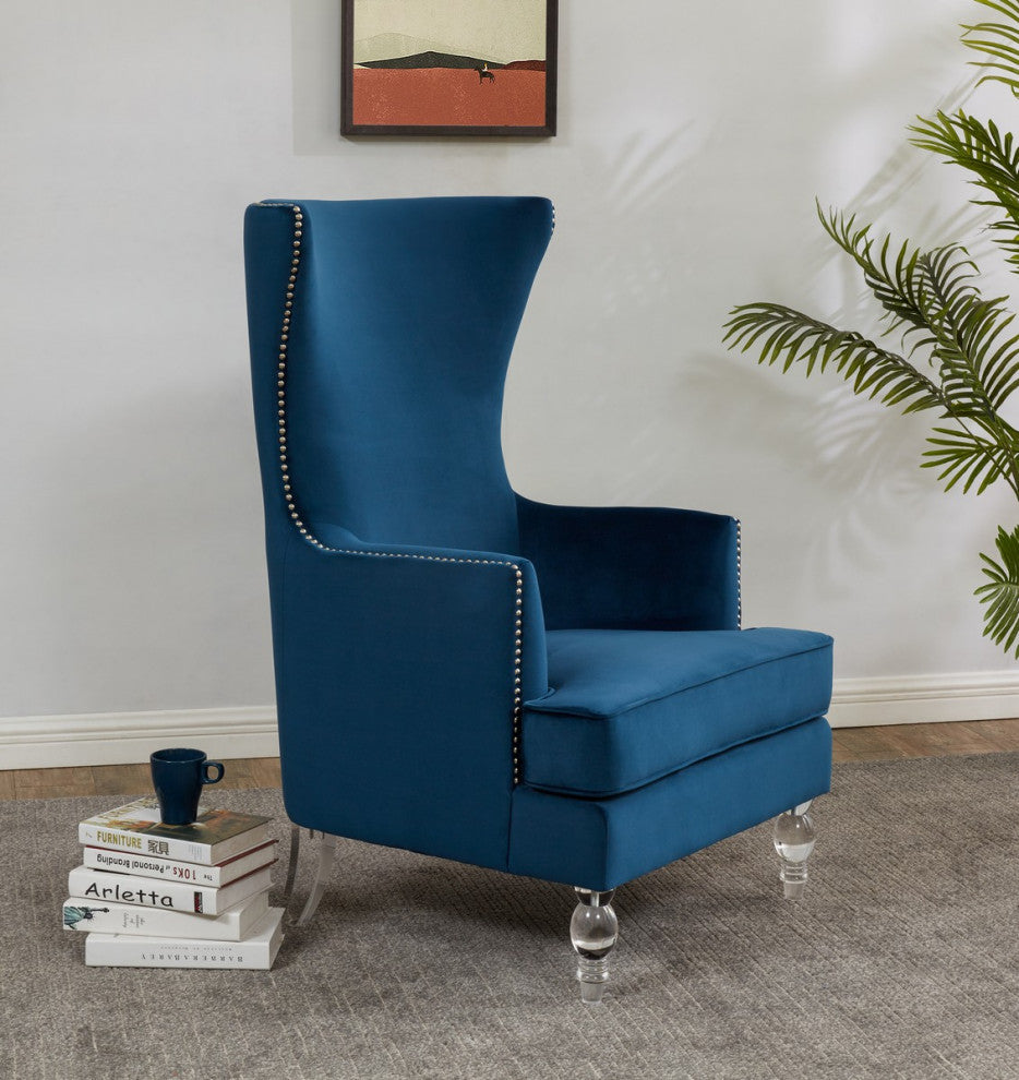Safavieh Couture Geode Modern Wingback Chair, Navy
