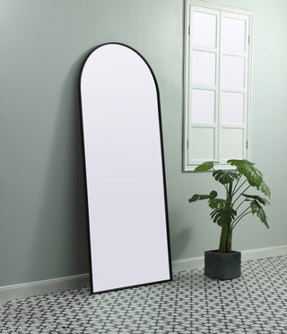 Metal Frame Arch Full Length Mirror 32X76 Inch, Black