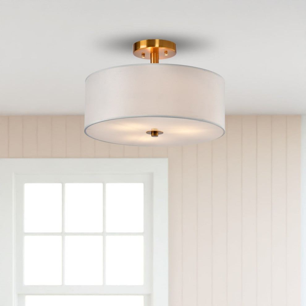 Lazzur Herault 3 Light 16" Brushed Gold Semi-Flush Mount Ceiling Light
