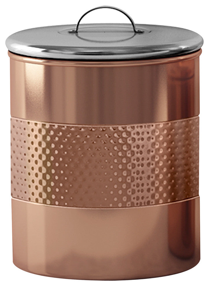 nu steel Hammered Canister Copper Finish, 1 Quart, 1 Quart